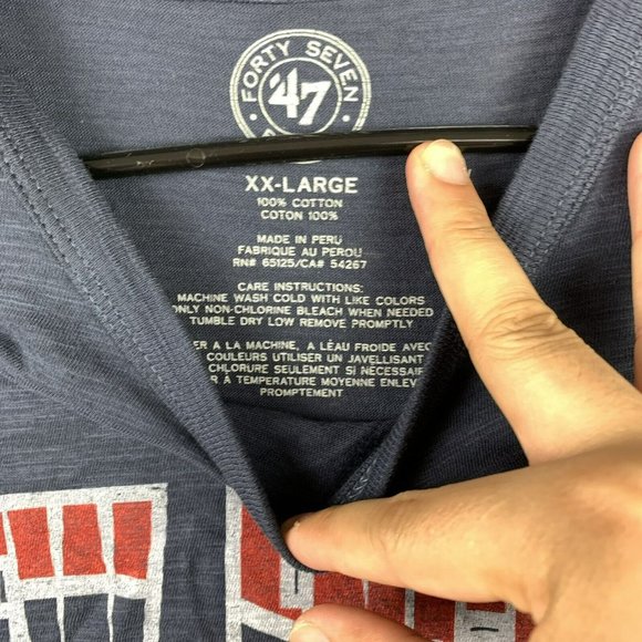 New England Patriots NFL 2XL 47 Brand Black T-Shirt Adult New Mens - Picture 4 of 9